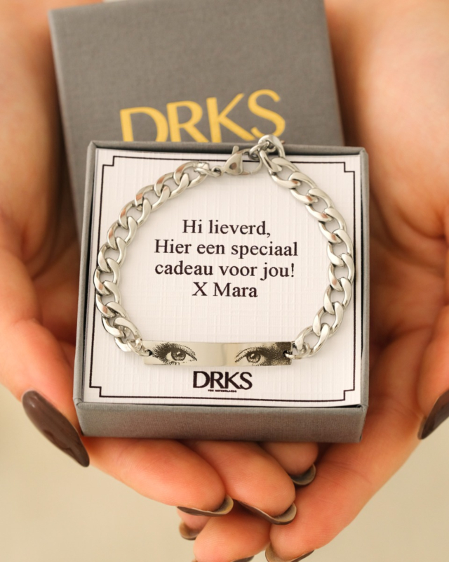 Zilveren chain armband met ogen