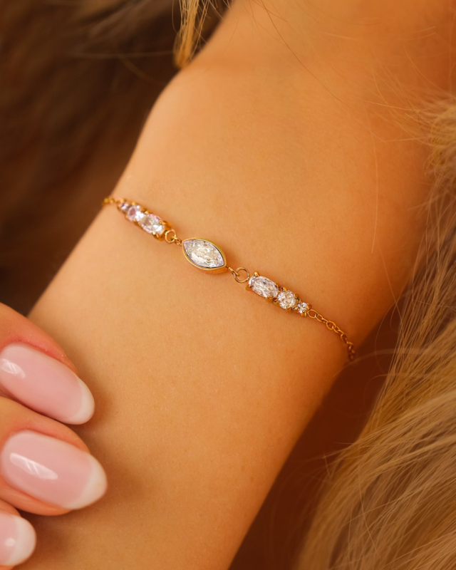 Gouden steentjes armband