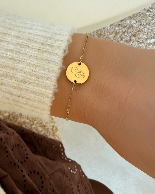 Gouden armband met echo lijntekening