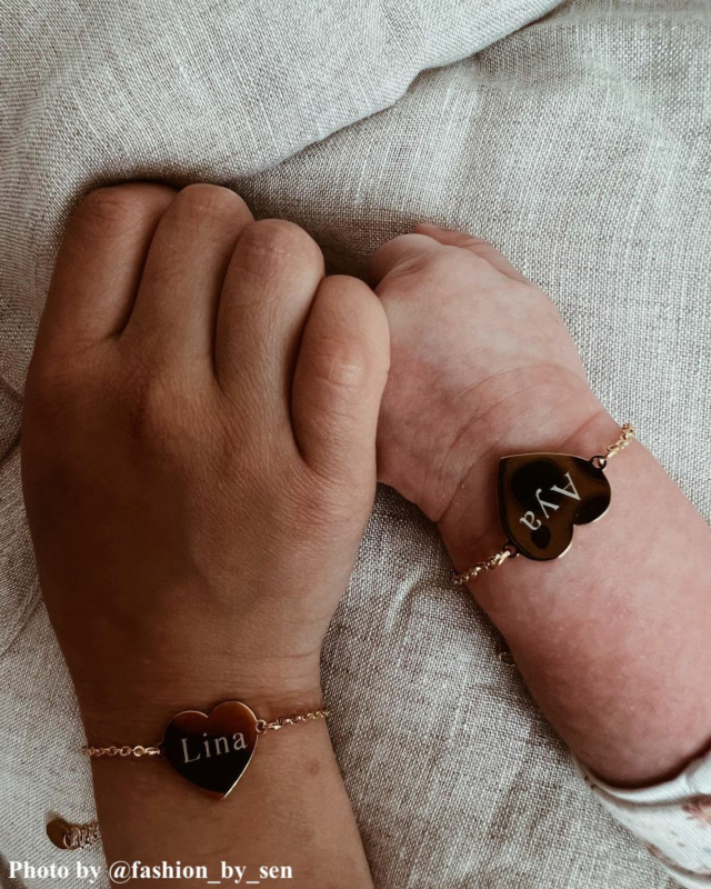 Graveerbare Baby Armband Love Goud Kleurig
