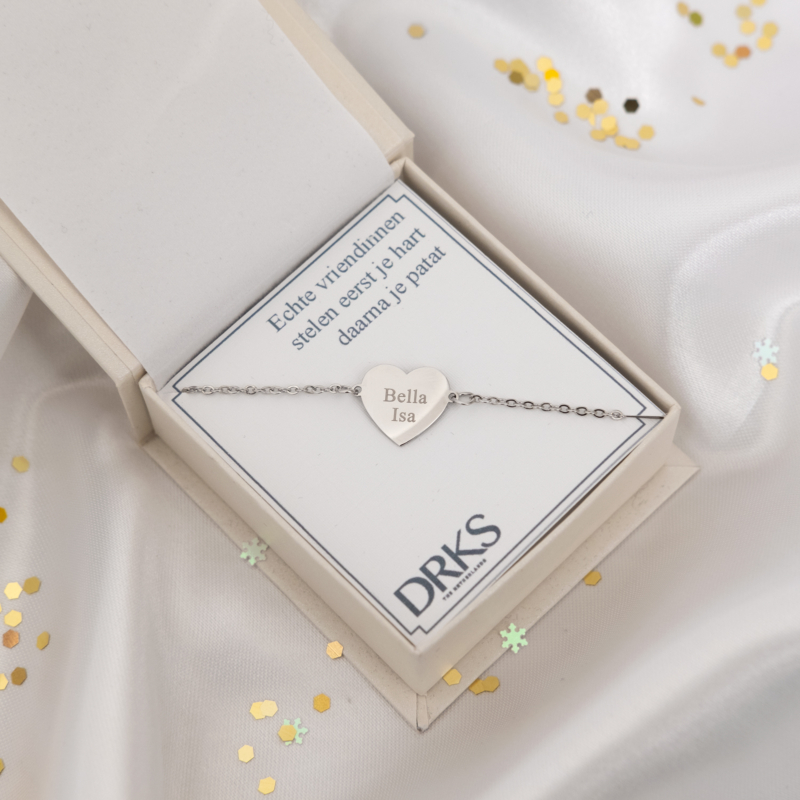 graveerbaar armbandje zilver hartje