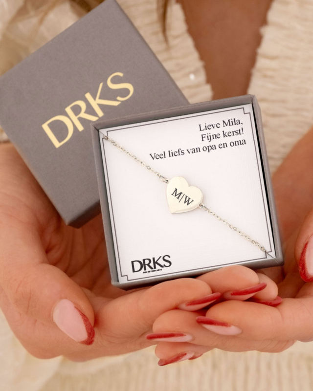 Graveerbare Moeder & dochter armband love