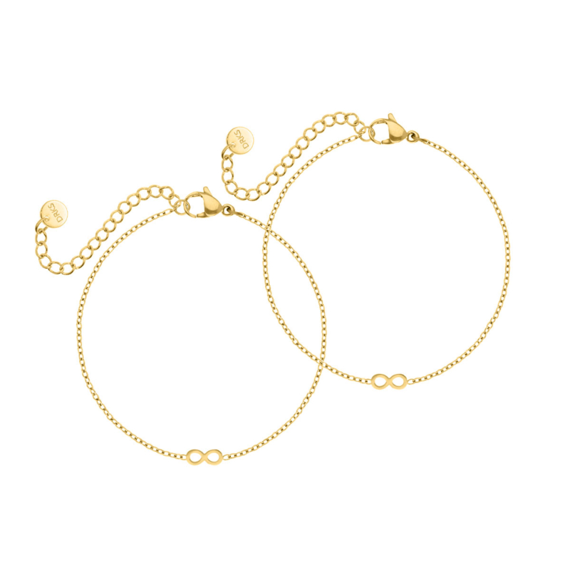 Moeder & dochter armband mini infinity goudkleurig