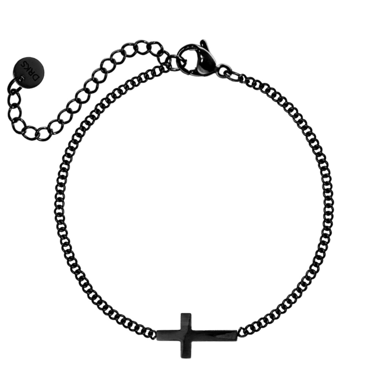 Kruisje armband heren zwart