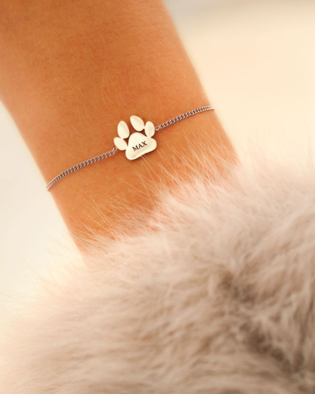 Hondenpoot armband zilver