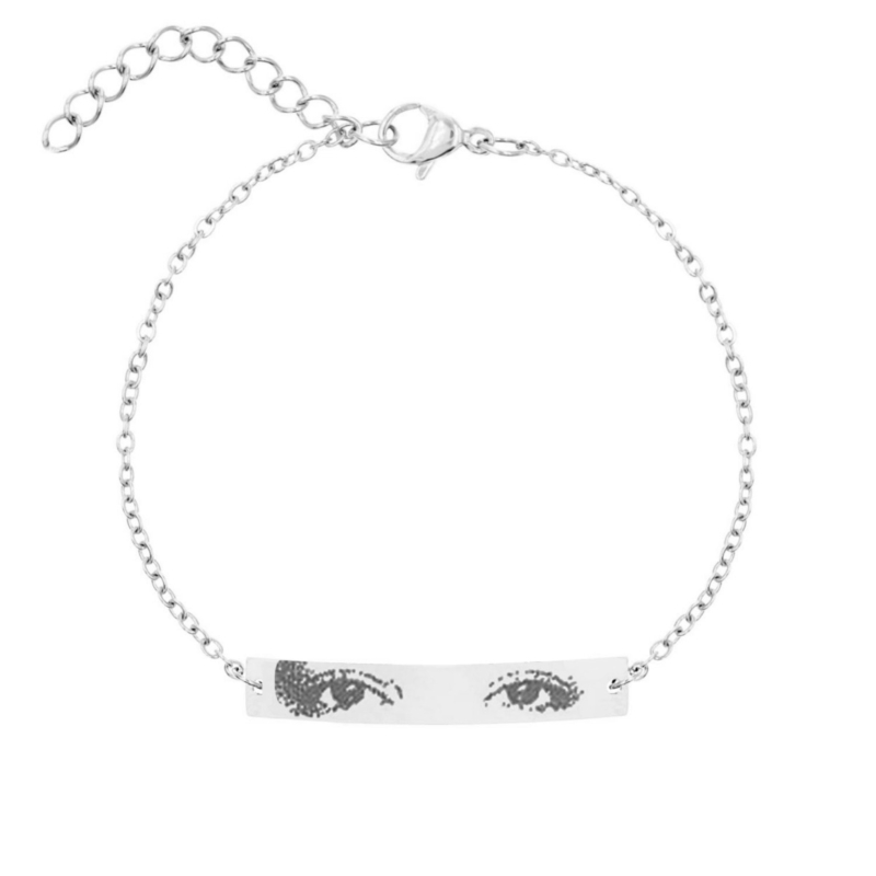 zilveren bar armband met ogen