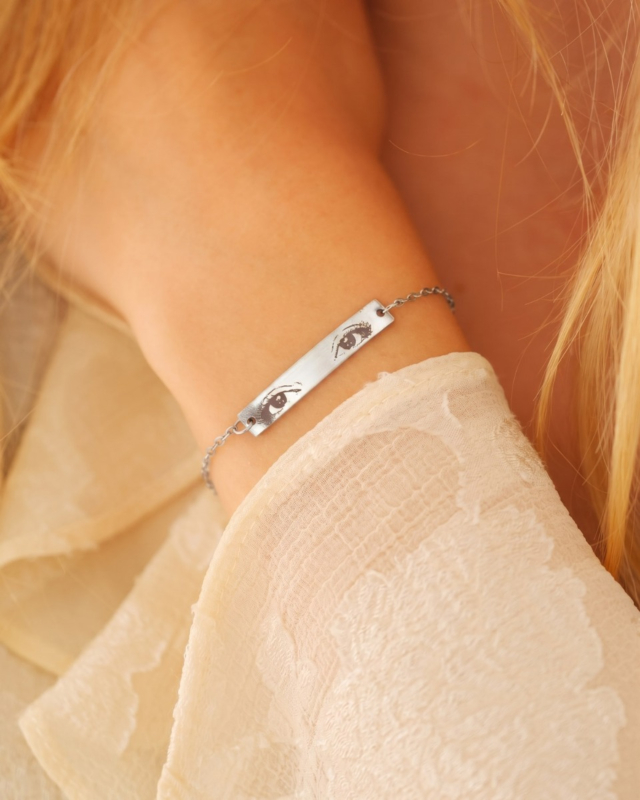 Armband met ogen zilver