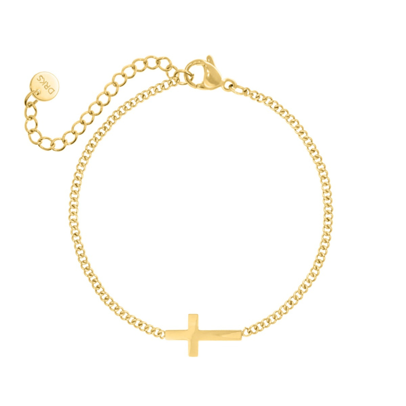 Kruis armband dames goud