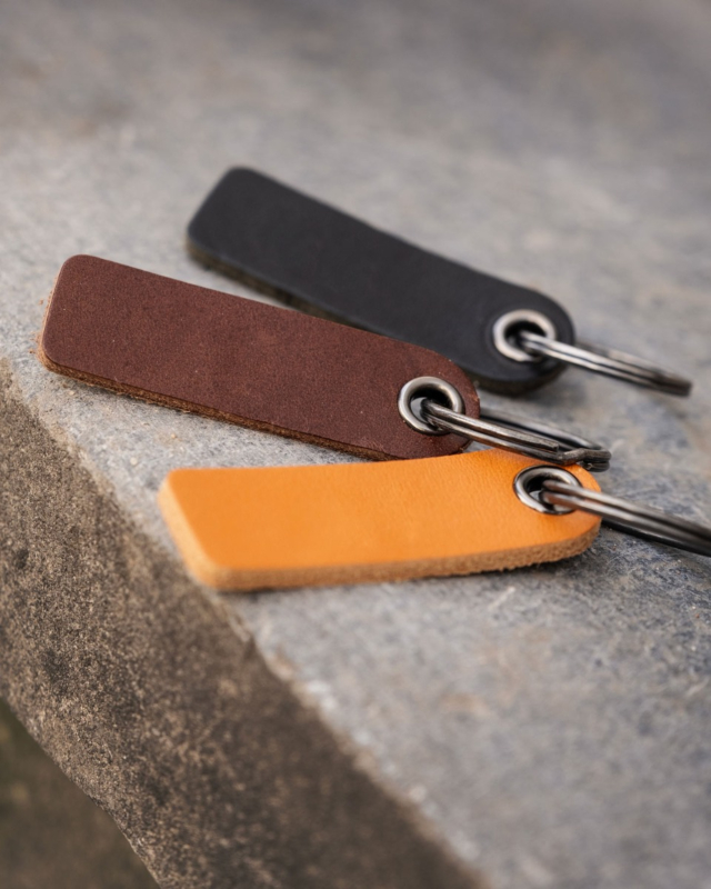 Leren sleutelhanger bruin
