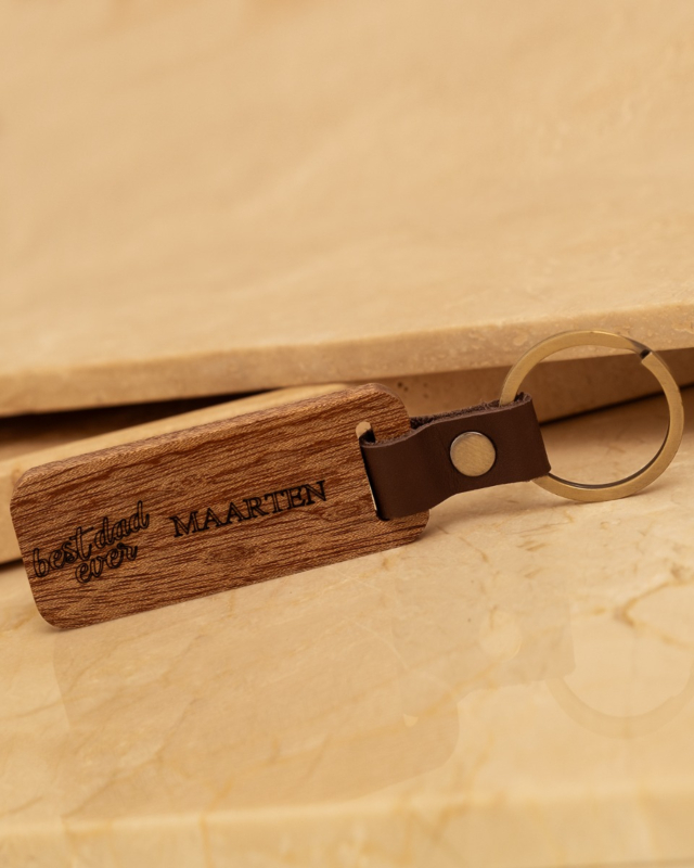 Sleutelhanger hout voor best dad