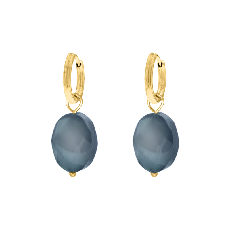 Musthave earrings blue goudkleurig