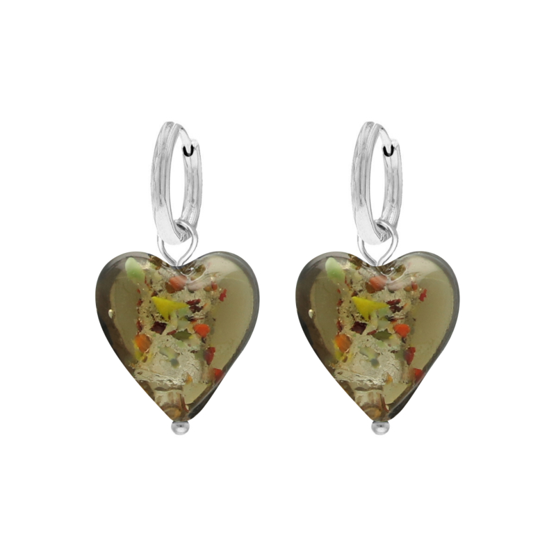 Oorbellen hartje bruin