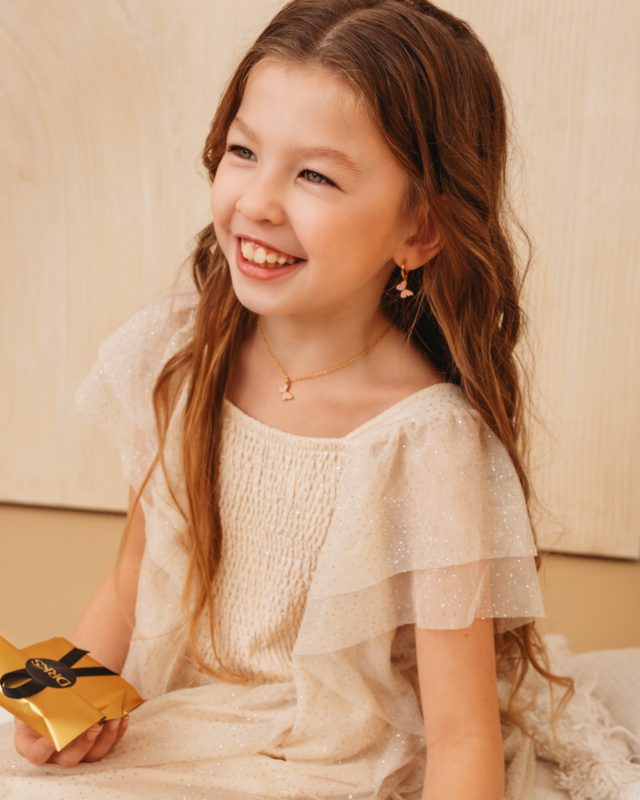 Vlinder oorbellen kids goldplated