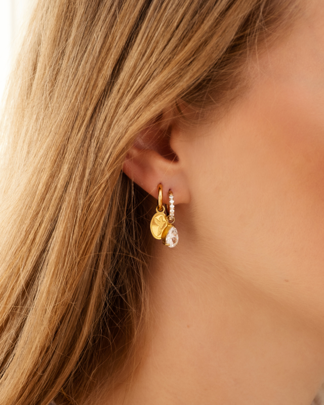 Oorbellen crystal drop goudkleurig