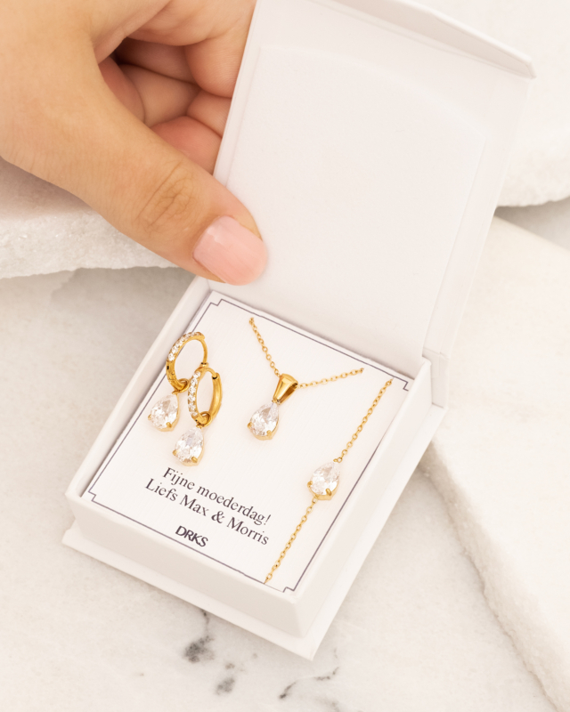 Oorbellen crystal drop goudkleurig