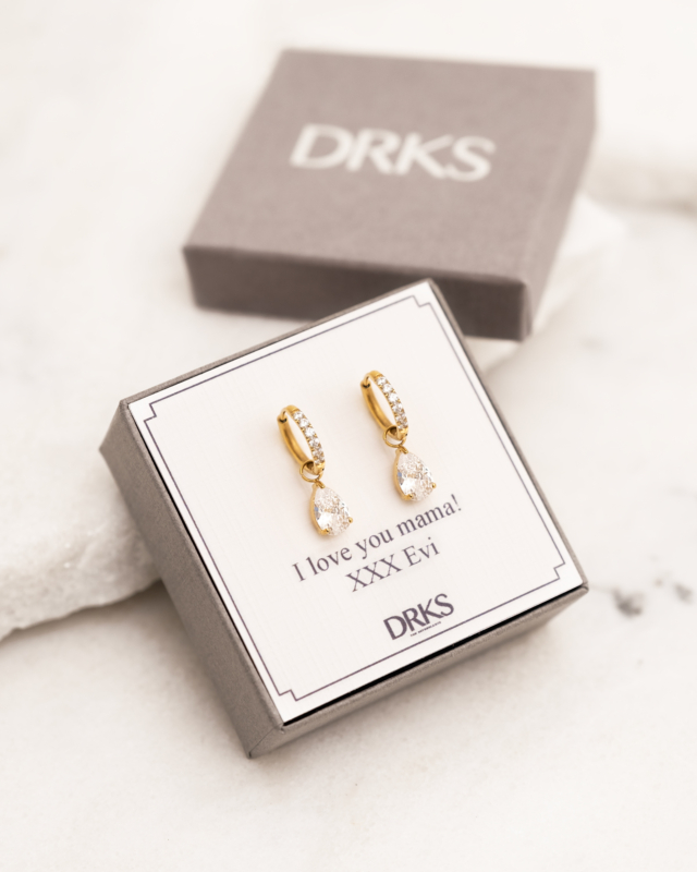 Oorbellen crystal drop goudkleurig