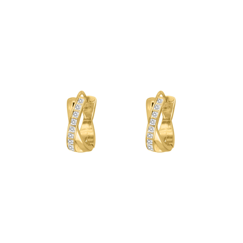 Gouden oorringetjes met steentjes