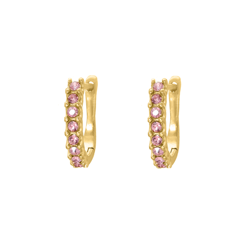 Pink stone earrings goldplated