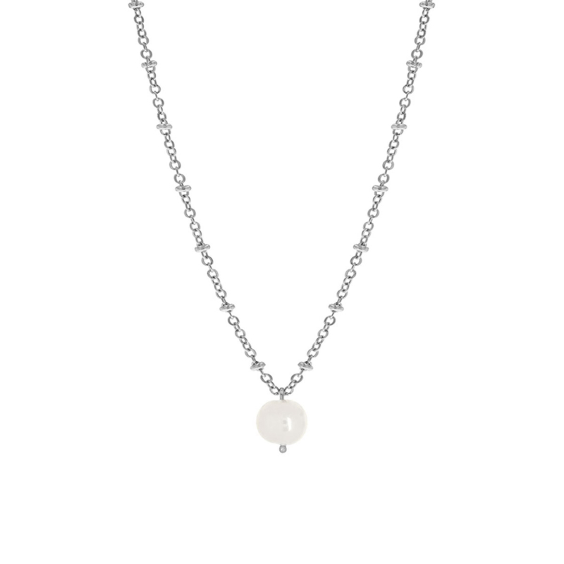 Zilveren parelketting met hanger