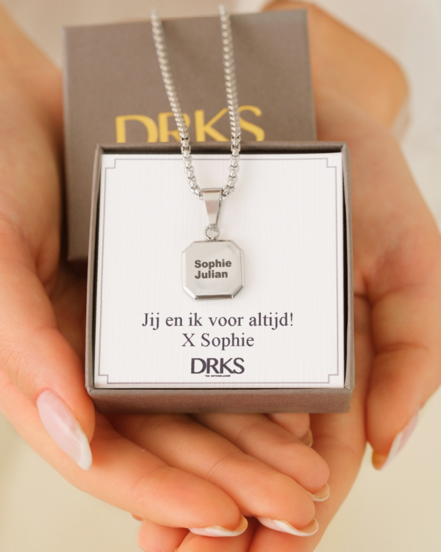 Zilveren heren ketting met sieradendoosje