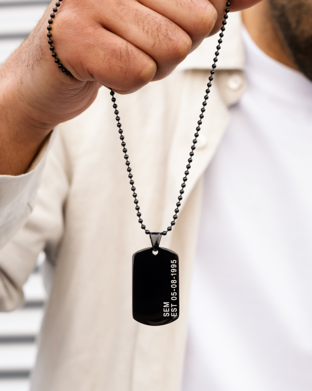 Ketting voor mannen met dog tag