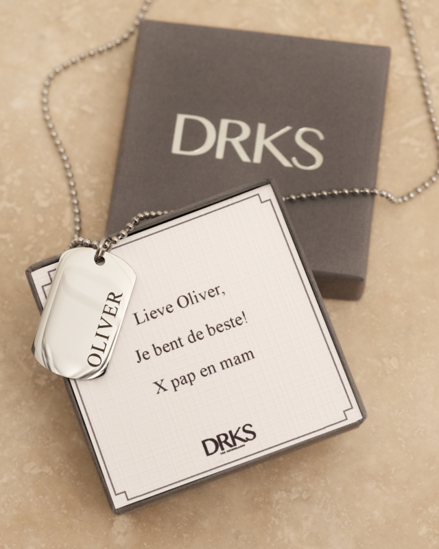 Graveerbare dog tag ketting kids
