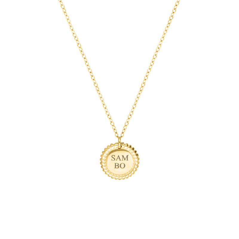 Graveerbare ketting vintage goudkleurig