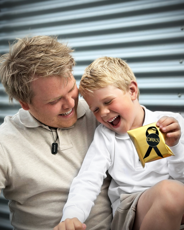 Graveerbare tag ketting heren zwart