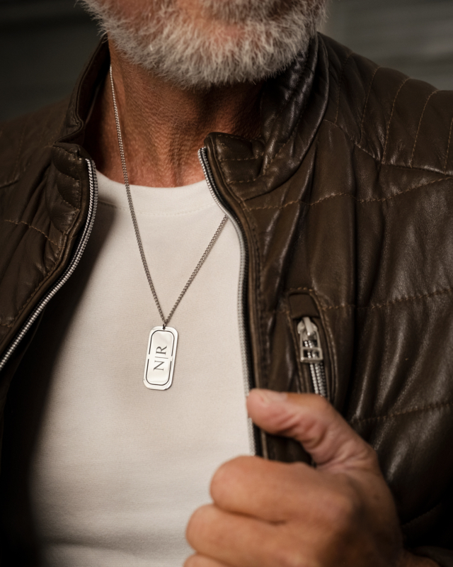 Graveerbare tag ketting heren