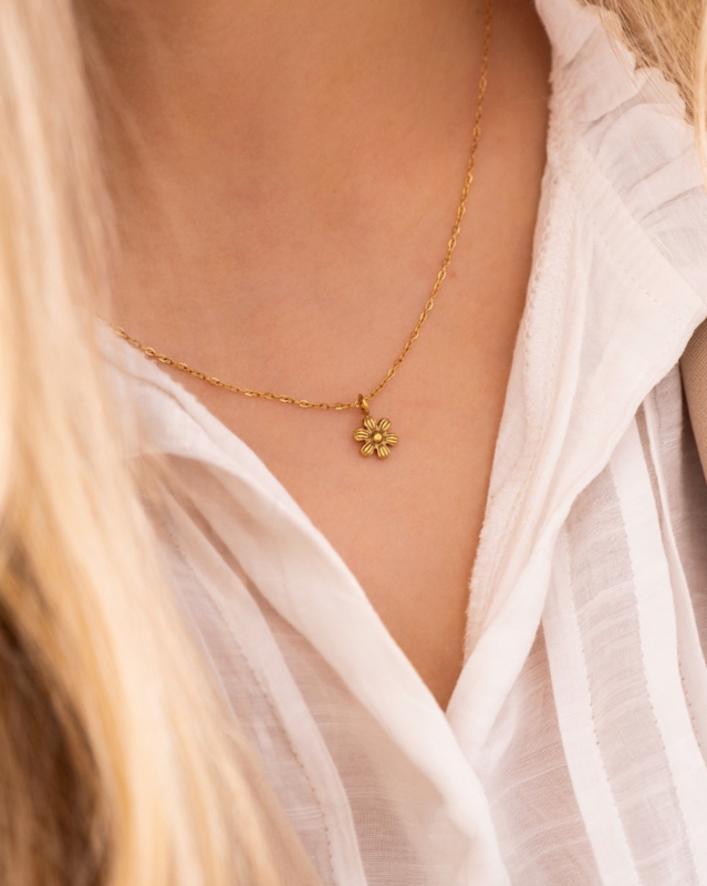 Gouden bloem ketting