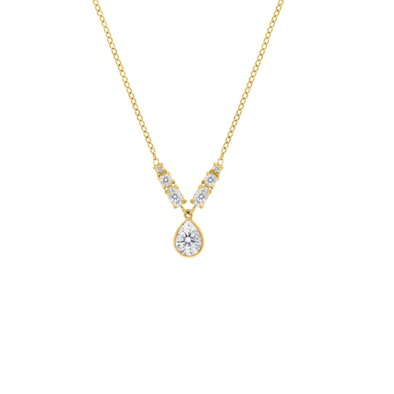 Gouden ketting met steentjes