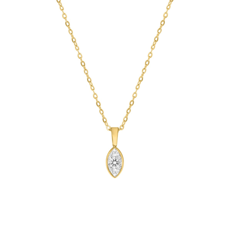 Ketting met druppel steentje goudkleurig