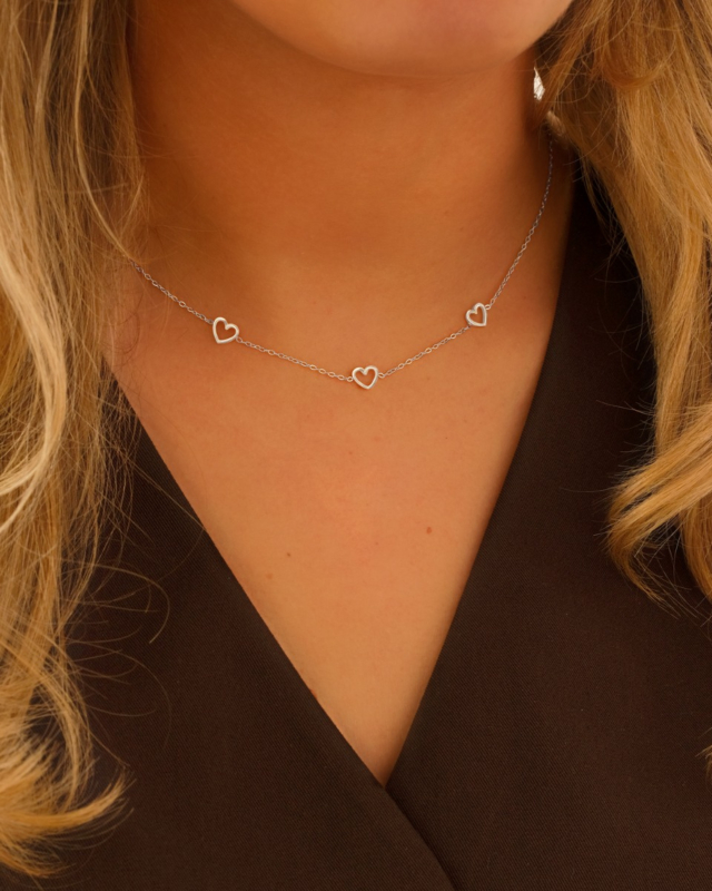 Ketting met drie hartjes