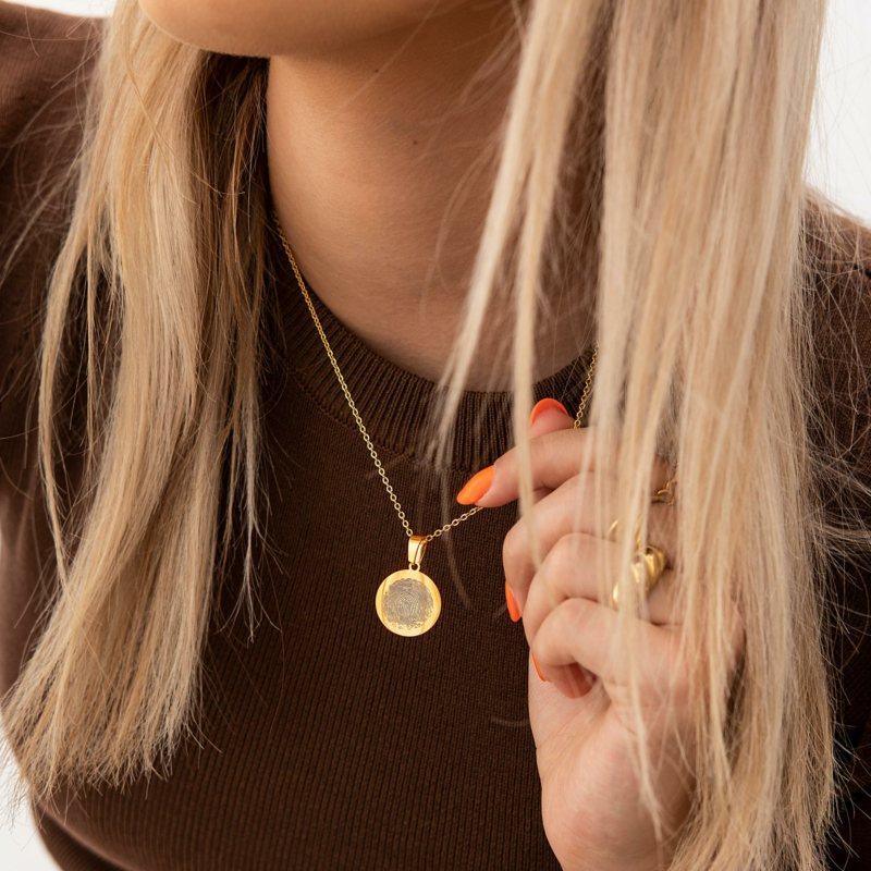 Fingerprint ketting goudkleurig