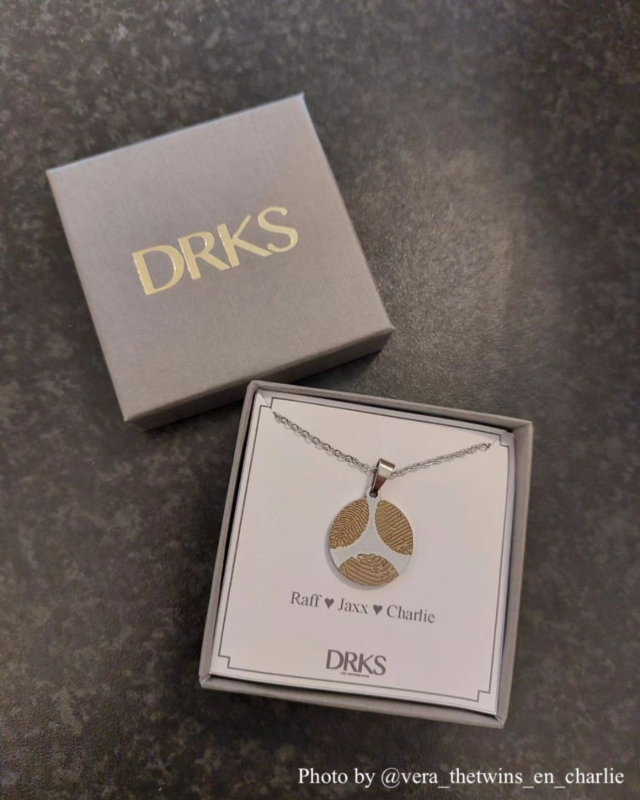 ketting graveerbaar 3 vingerafdrukken