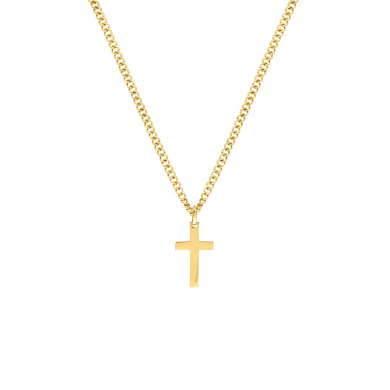 Heren ketting met kruis goudkleurig