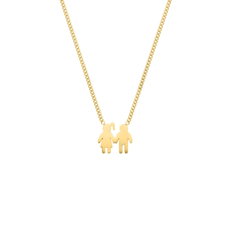 Ketting man en vrouw goudkleurig