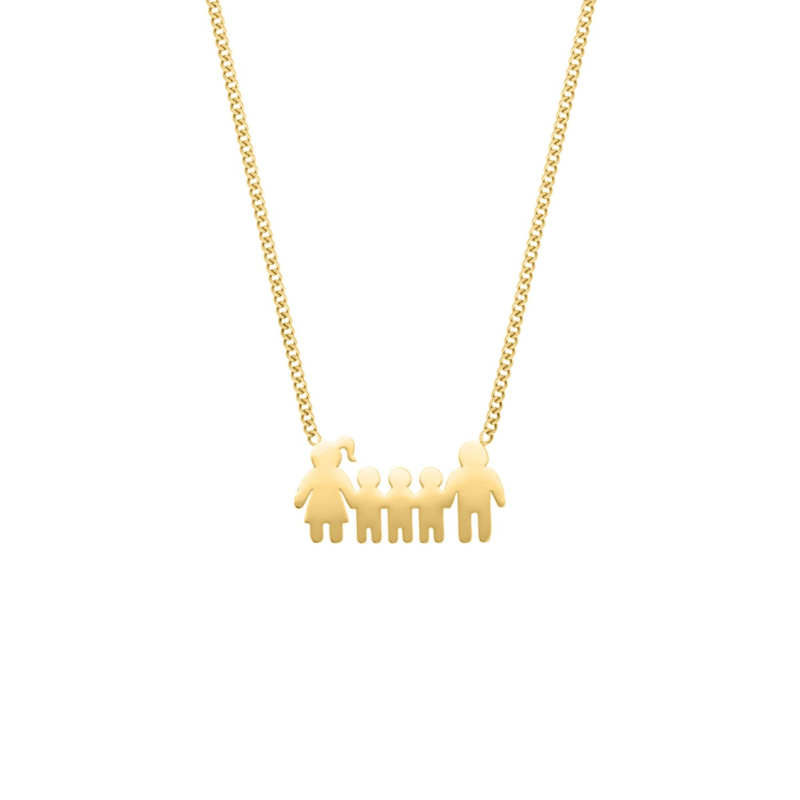 Ketting man vrouw en drie kinderen