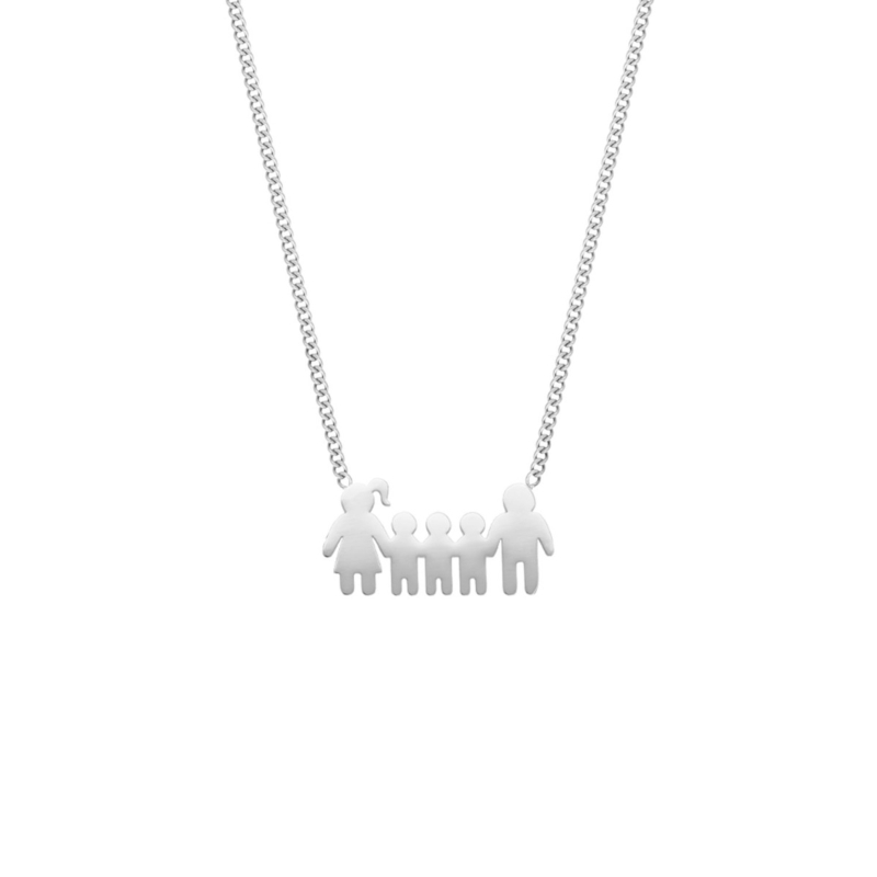Ketting met man vrouw en drie kinderen