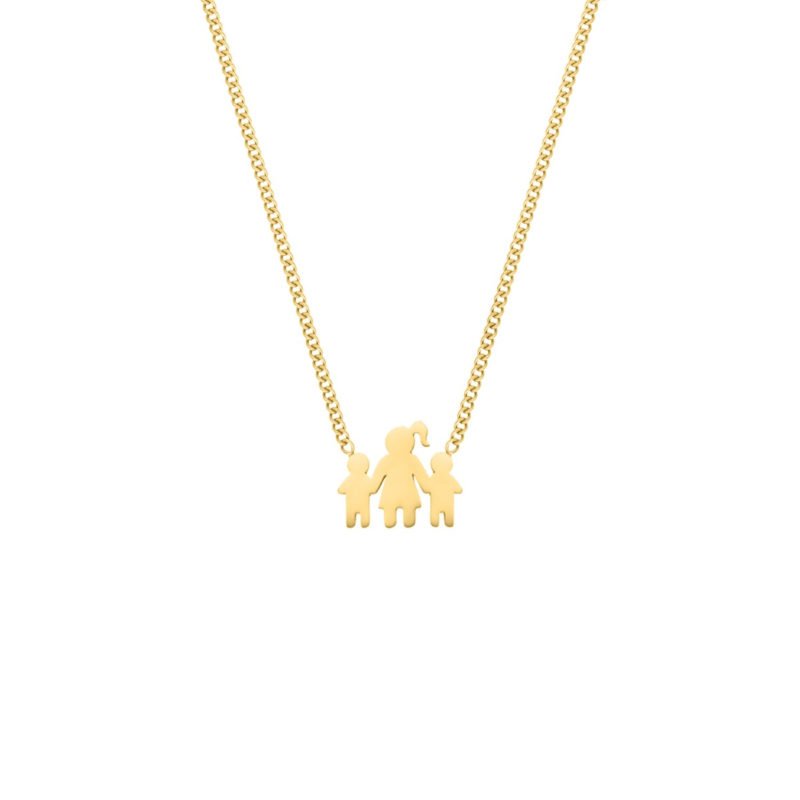 Ketting moeder en twee kinderen goudkleurig