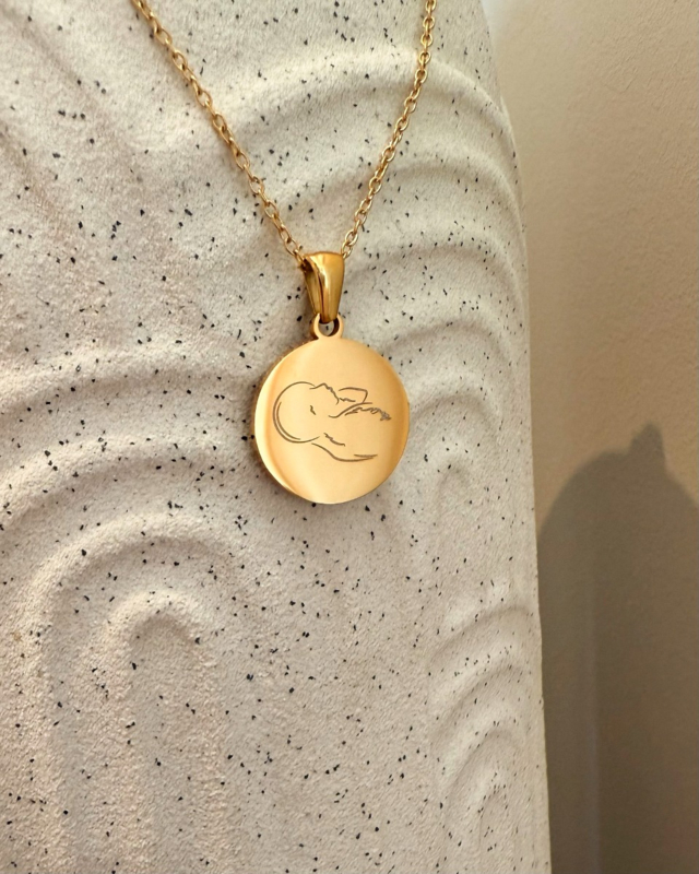 Gouden echo lijntekening ketting