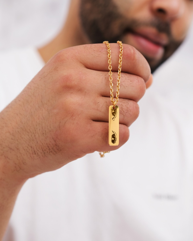 gouden heren ketting met ogen