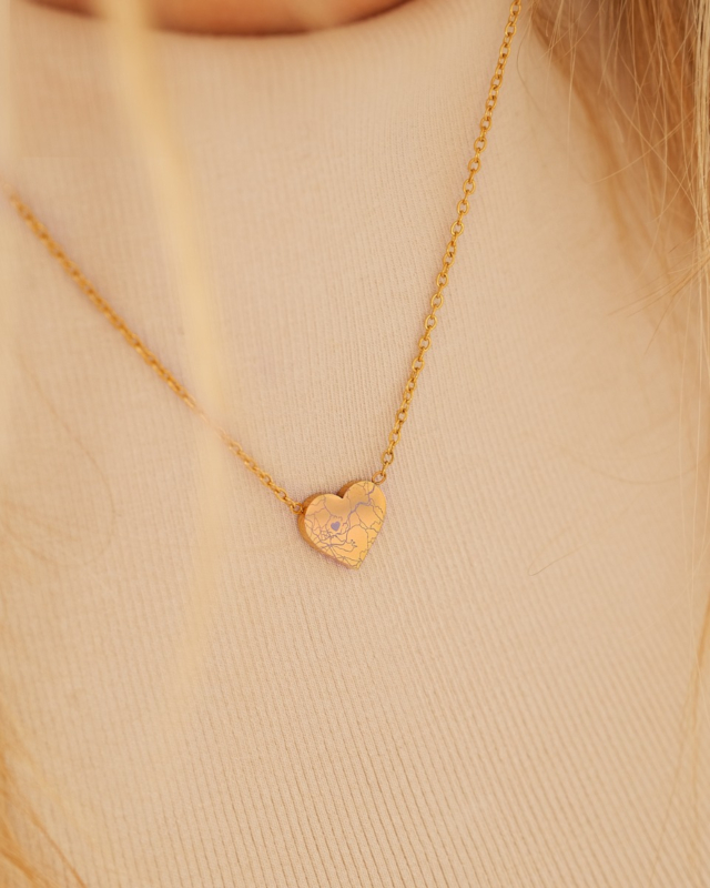 Gouden where we met ketting met hartje