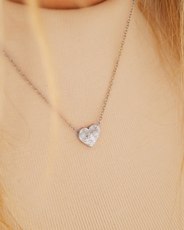 Zilveren where we met ketting met hartje