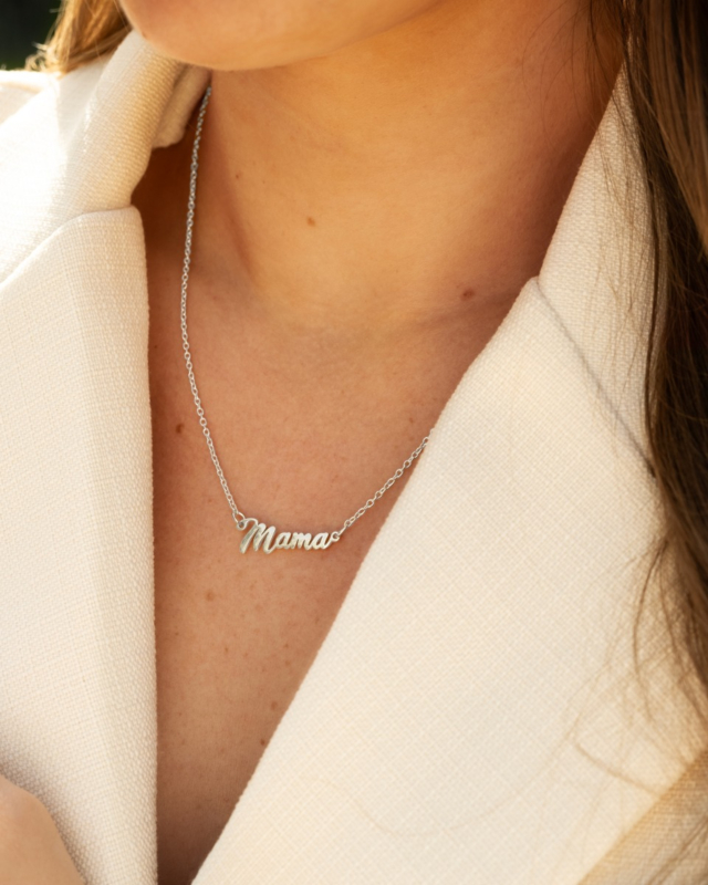 zilveren mama ketting
