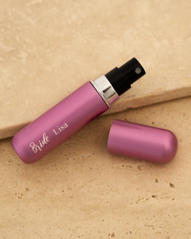 roze bride parfumverstuiver met naam