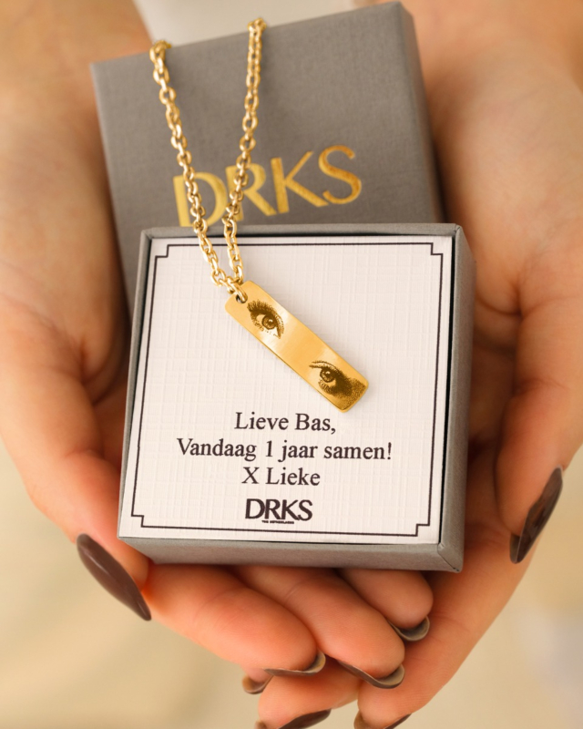 Gouden mannen ketting met ogen