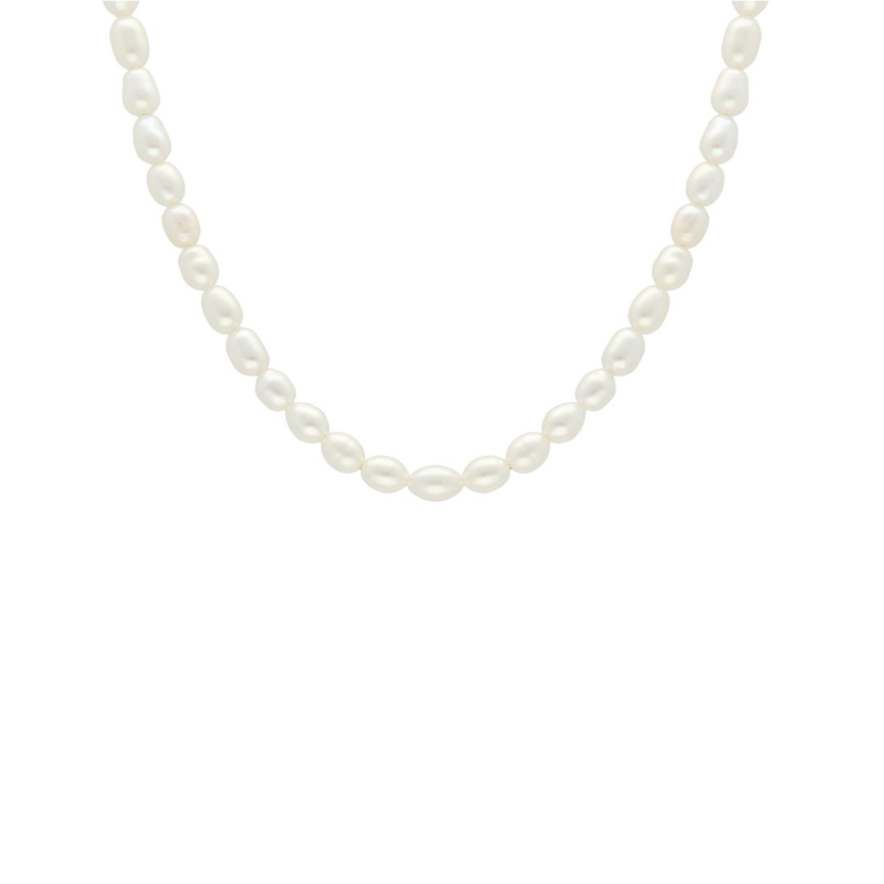 Parel ketting kort kleur goud