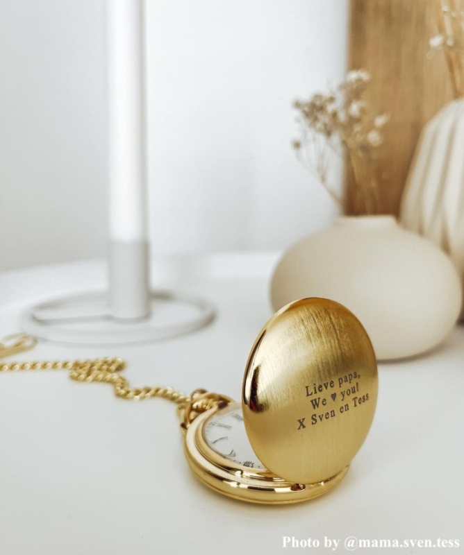 DRKS influencer foto graveerbare pocket watch