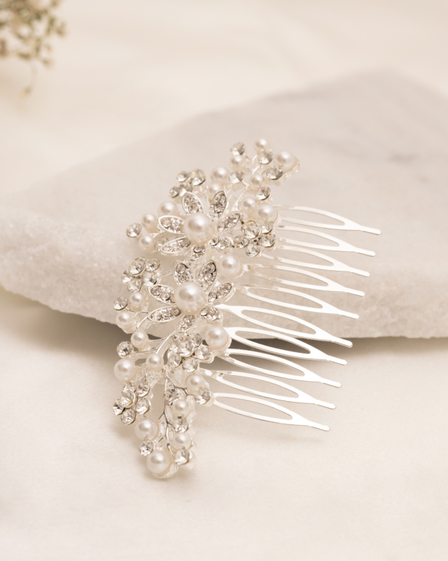 Haarkam sparkly flower